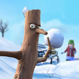 Stickman throwing snowball