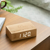 Gingko Flip Click Clock - Bamboo