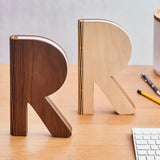 Walnut and Maple R Lamp by Gingko