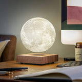 Gingko Floating moon lamp floating on a desk