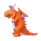 side view of Zog dragon soft toy